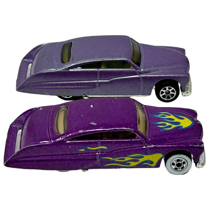 Lot of 2 Purple Passion 1949 Mercury Hot Wheels Diecast Cars Vintage 90s