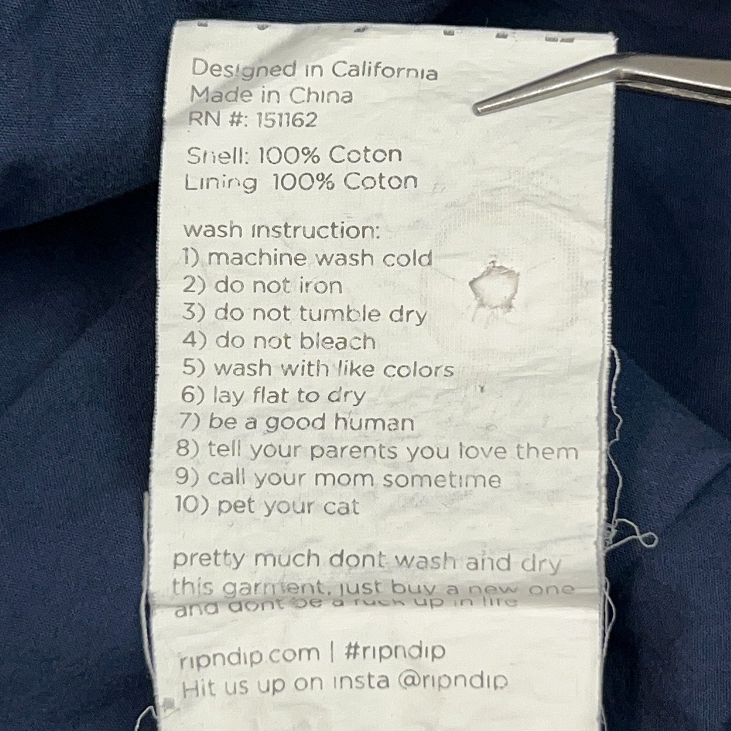 RIPNDIP The Great Wave of Nerm Ripstop Shirt Jacket Skater Skating Blue M Medium