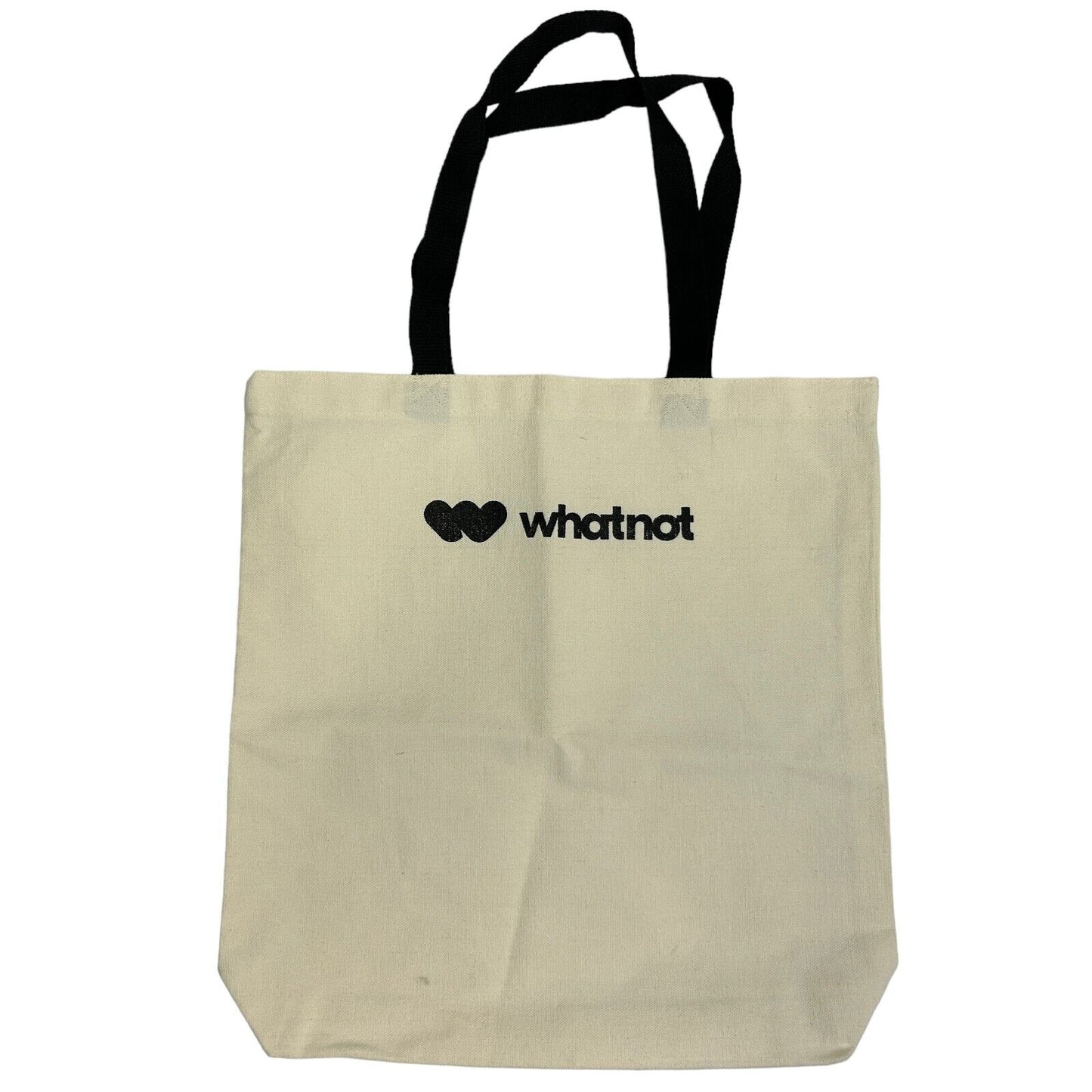 Whatnot Canvas Reusable Bag Handled Shopping Tote Beige 14x14x2.5