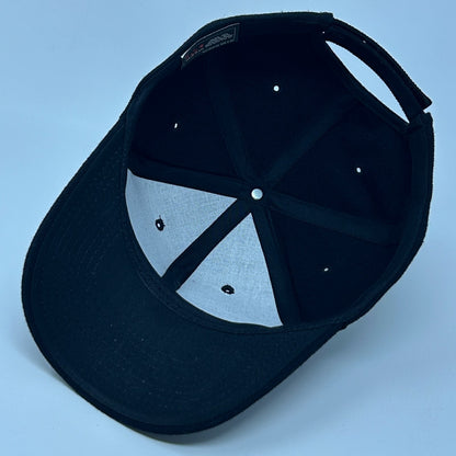 San Diego California Hat Baseball Cap Script 6 Panel Wool Blend Strapback Black