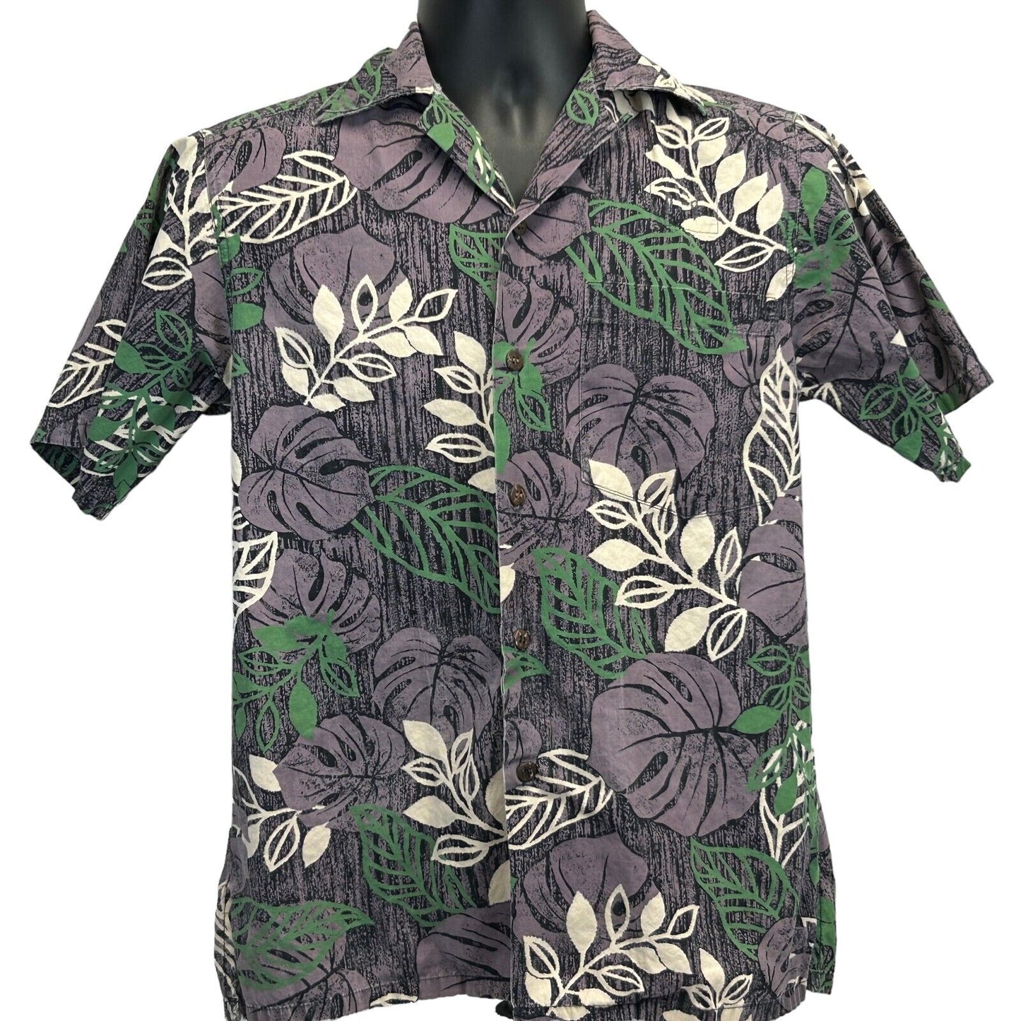 Camisa hawaiana vintage de los años 90 con botones en la parte delantera, estilo campamento, talla XXS, con flores, para hombre, color gris