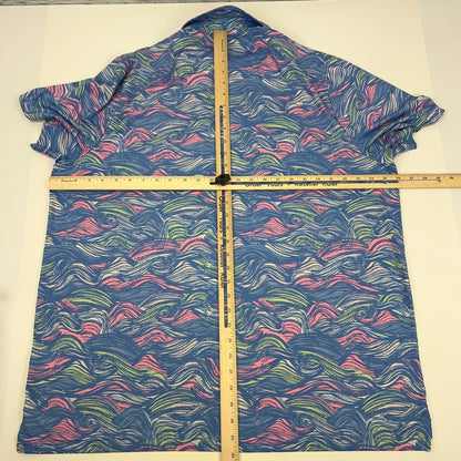 Good Good Makin Waves Golf Polo Shirt Golfing Golfer Blue Mens 2XL XXL 2XLarge