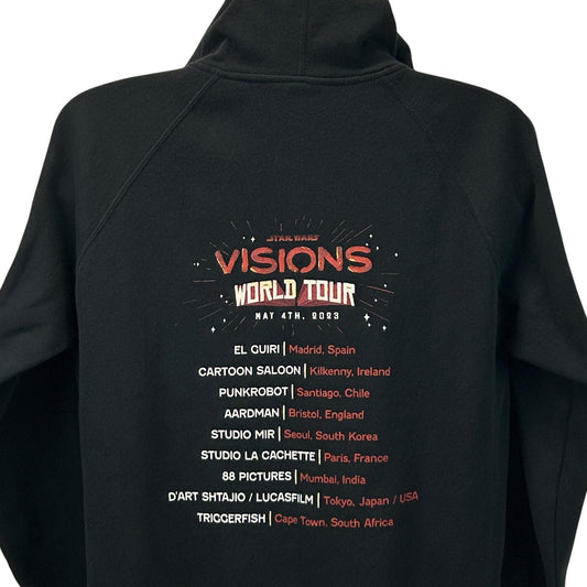 Star Wars Visions World Tour Crew Hoodie Hooded Sweatshirt Movie Black L Large