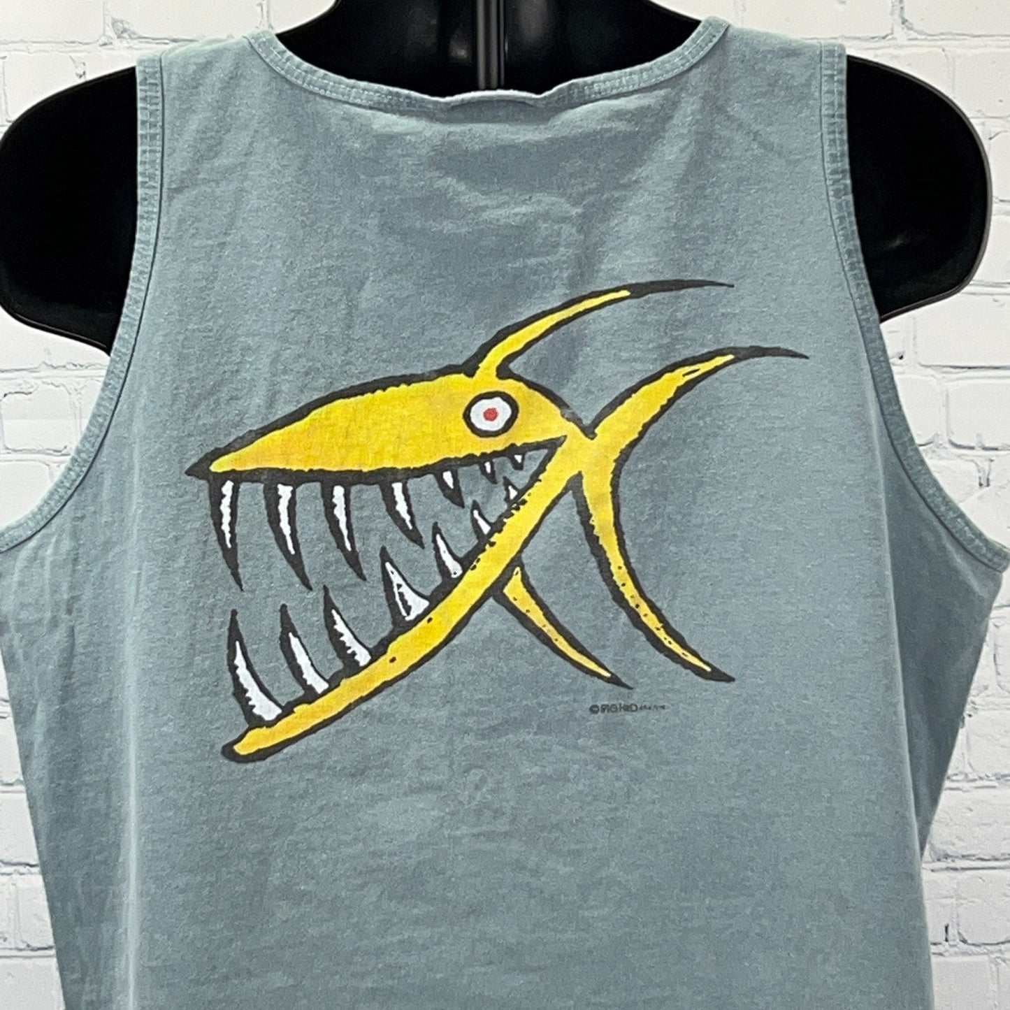 Vintage 90s St Martin St Maarten West Indies Tank Top Piranha USA Green L Large