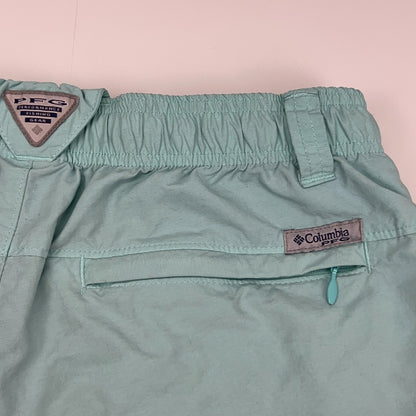 Columbia PFG Womens Backcast Water Shorts S Small Teal Green Nylon Fishing