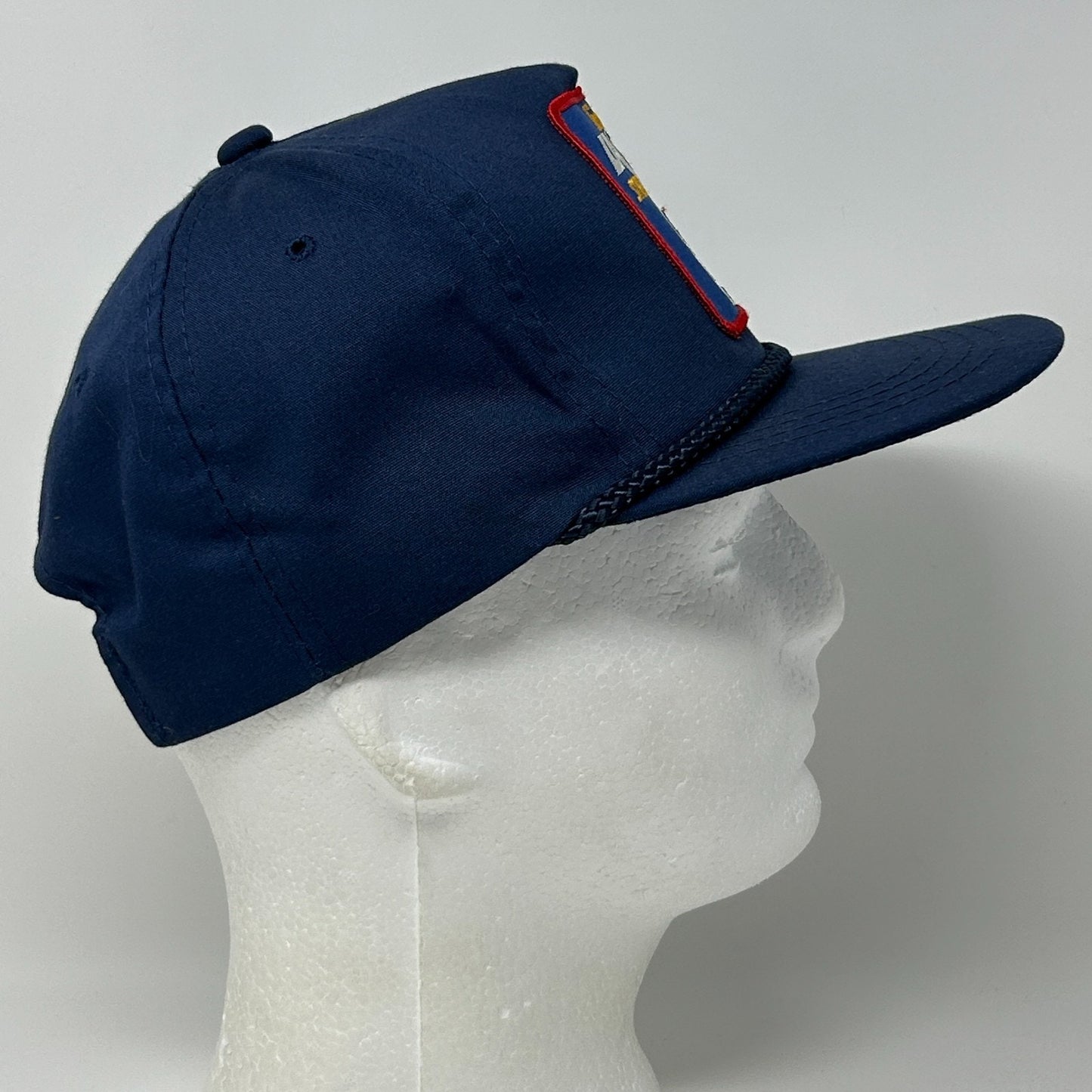 Vintage 80s Graco LineLazer Line Striper Hat Baseball Cap Rope Snapback Blue