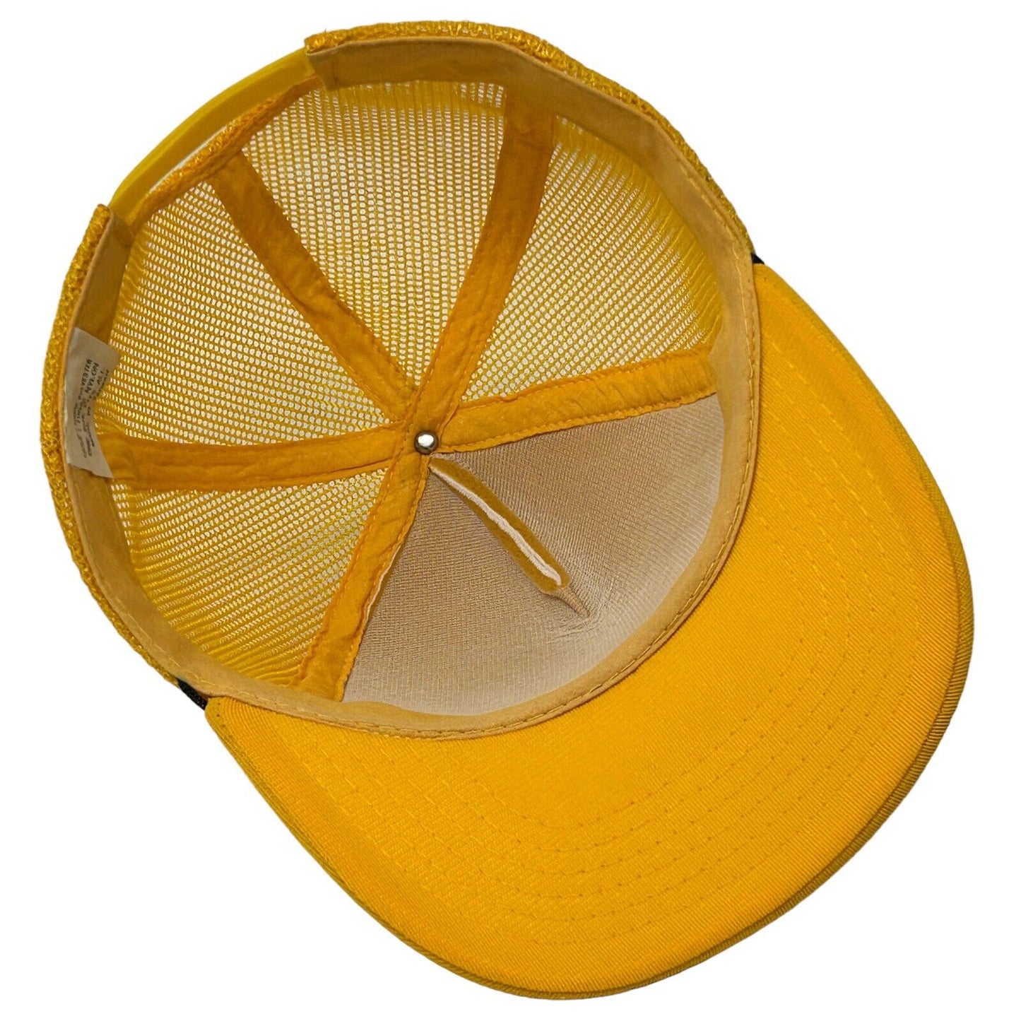 Gorra de béisbol de malla con diseño de bulldozer amarilla estilo camionero vintage de los años 90 de Desert Equipment Co.