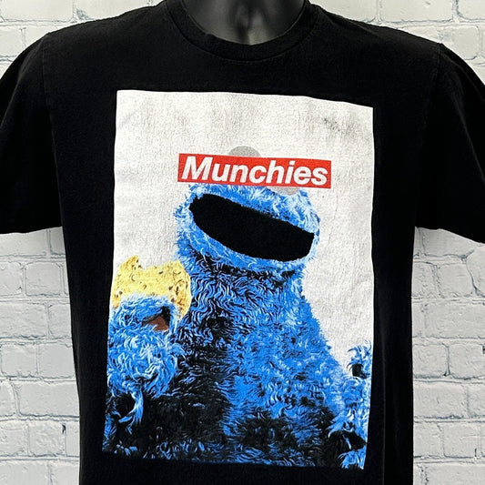 Cookie Monster Munchies T Shirt Sesame Street Official 420 Black Mens S Small