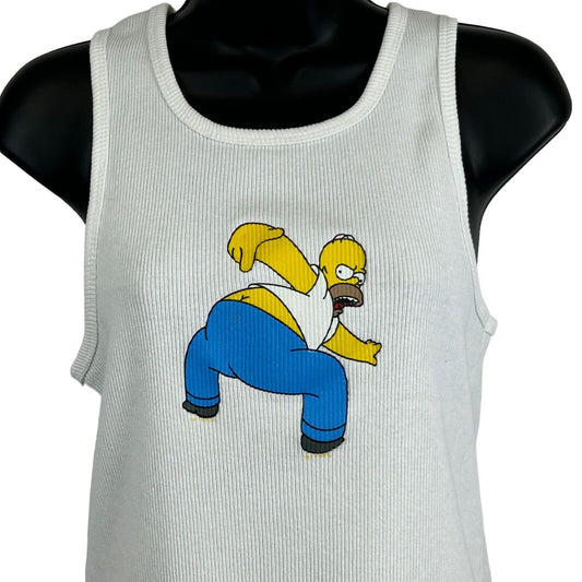 The Simpsons Homer Simpson Vintage 90s Womens Tank Top XL X-Large White TV Show