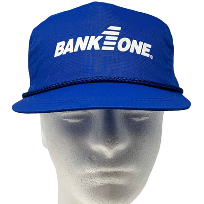 Bank 1 One Snapback Hat Vintage 90s Banking Banker Five Panel Mesh Baseball Cap