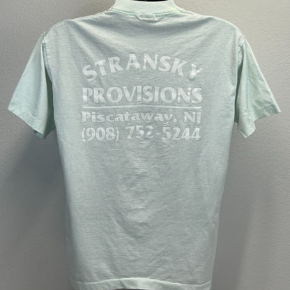 Camiseta vintage Thumanns Deli Best para hombre, talla grande, años 90, Stransky Provisions, EE. UU., verde