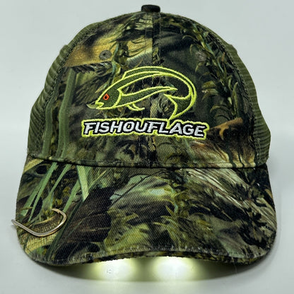 Fishouflage Camo Light Up Trucker Hat Baseball Cap Powercap Strapback Green