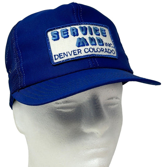 Gorra de béisbol estilo camionero vintage de Denver Colorado de Service Mud Inc. Gorra de béisbol con cierre trasero en color azul