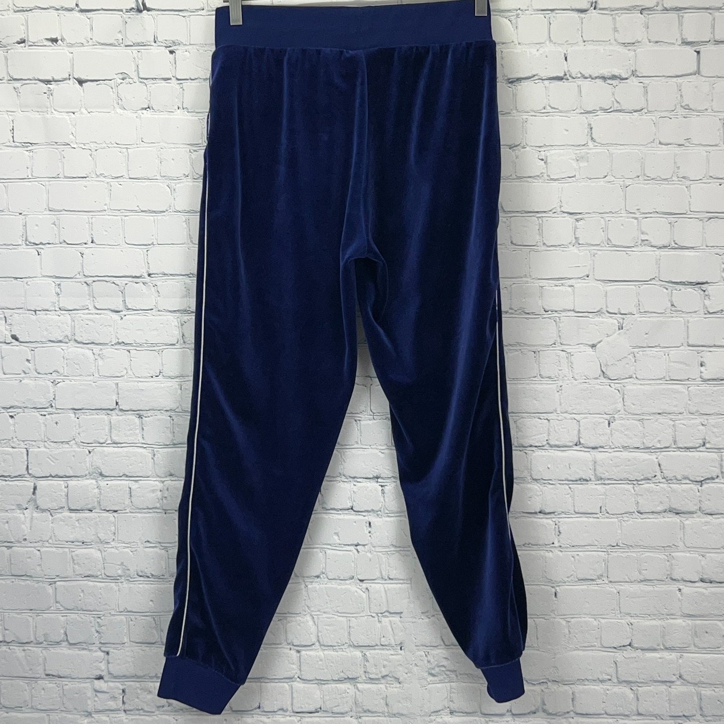 Nike Velvet Sweatpants Blue S Small Drawstring Joggers 95% Polyester Spandex