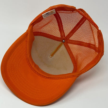Vintage 80s Miller's River Beagle Club Hunting Orange Trucker Baseball Hat Cap