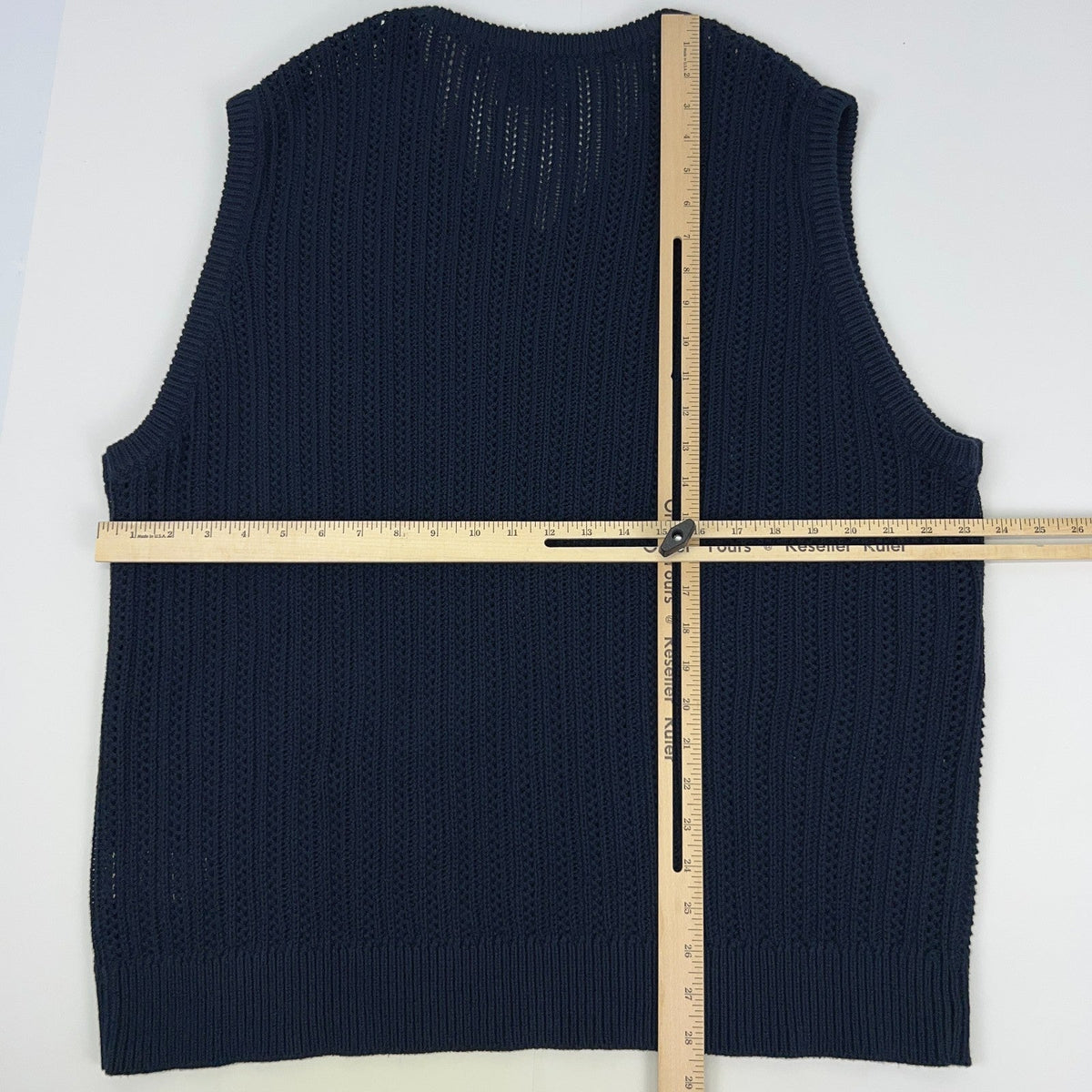Old Navy Mens Sweater Vest XL X-Large Navy Cotton Open Knit V Neck NWT Casual