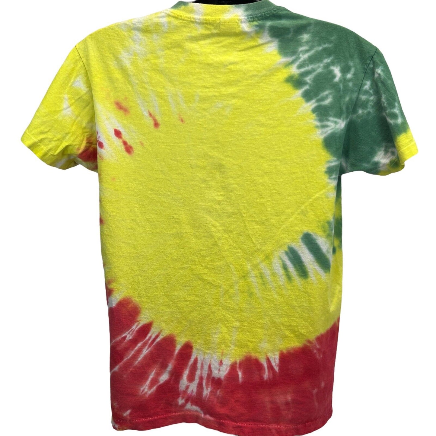 Camiseta africana con efecto tie-dye vintage de los años 80, talla mediana, fabricada en EE. UU., para hombre, color amarillo