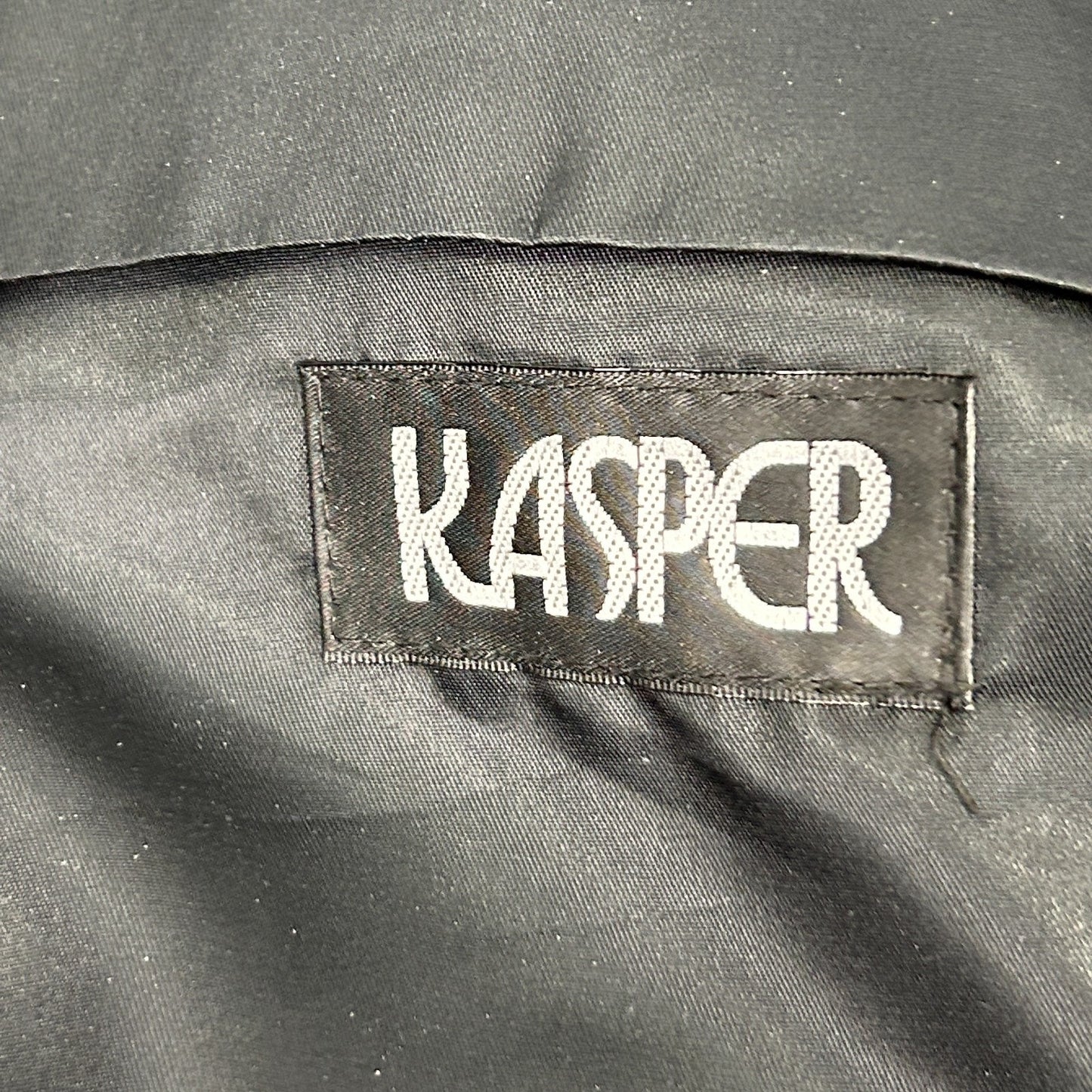 Vintage 90s Kasper Cashmere Blend Double Breasted Overcoat Black 42S 42 Short