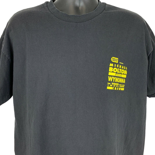 Michael Bolton Wynonna Judd Tour Vintage 90s T Shirt X-Large Roadie Mens Black