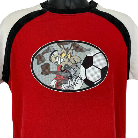 Wile E Coyote Soccer Vintage 90s T Shirt Medium Looney Tunes Mens Red