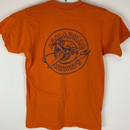 Camiseta vintage Sunkist Armadillo Airways Frisbee, talla pequeña, años 80, para hombre, color naranja