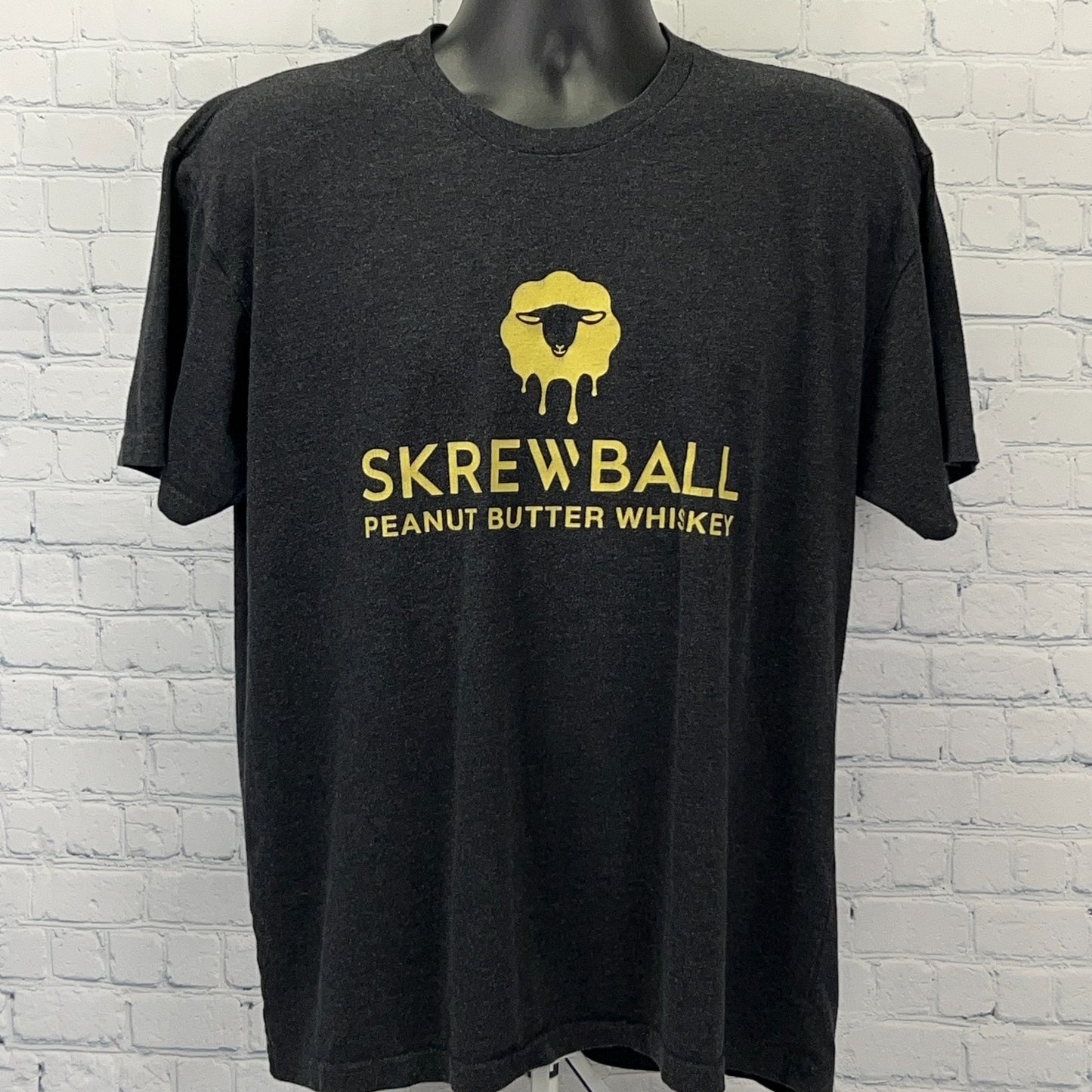 Screwball Peanut Butter Whiskey T Shirt Logo Short Sleeve Gray Unisex XL X-Large