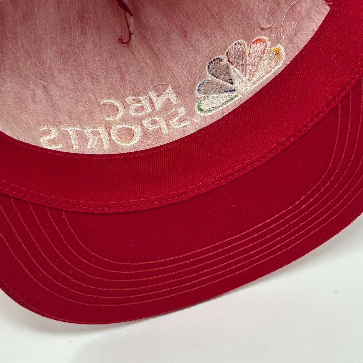 Vintage 80s NBC Sports Hat Baseball Cap K-Products Made In USA Snapback Red