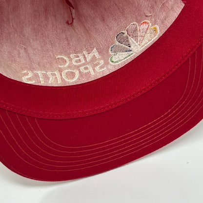 Vintage 80s NBC Sports Hat Baseball Cap K-Products Made In USA Snapback Red