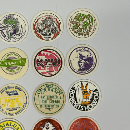 Lot of 20 Hawaii Milk Caps Pogs Vintage 90s Hawaiian Advertising Game 1993