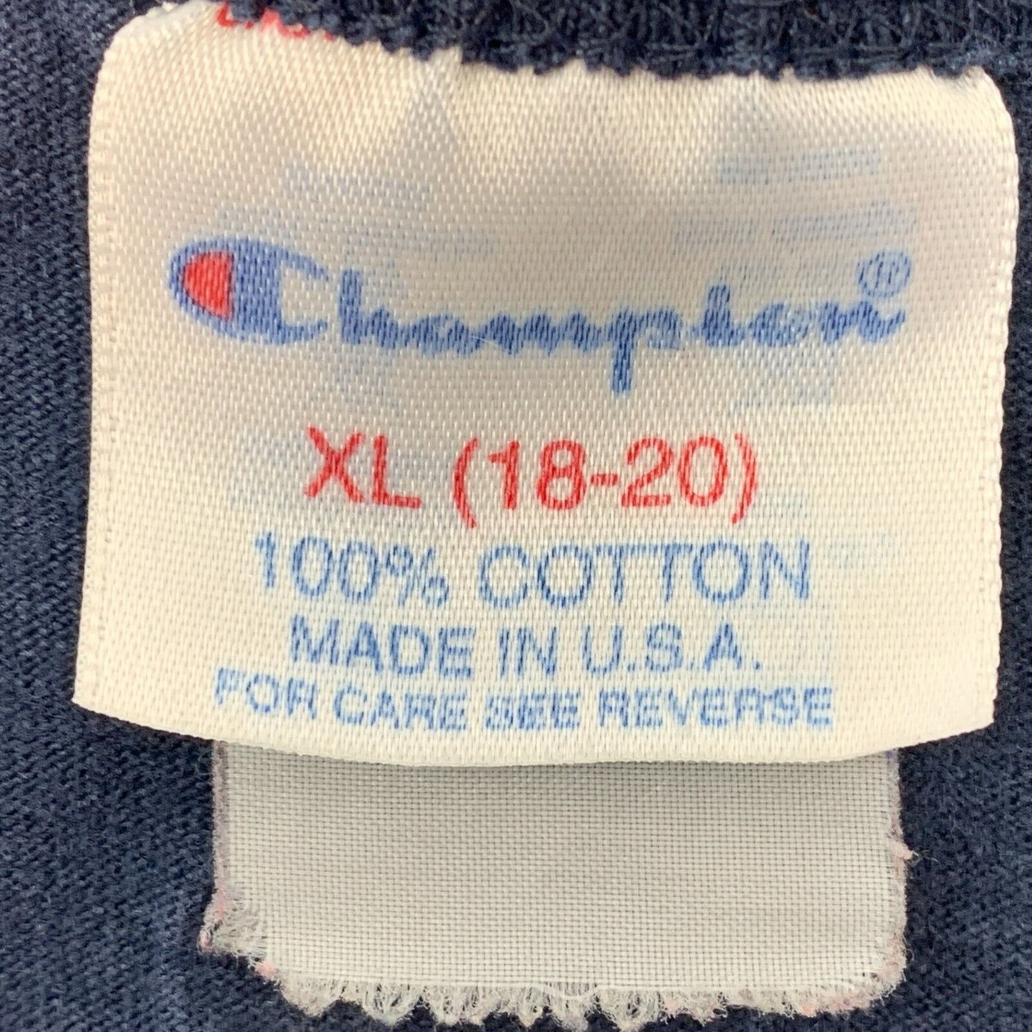 Vintage Champion Youth Tank Top T Shirt X-Large 18-20 90s Made In USA Kids Blue