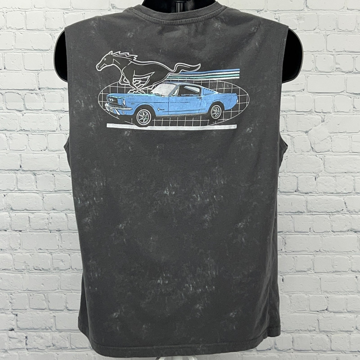 Ford Mustang 1965 Fastback T Shirt L Large Sleeveless Muscle Car Graphic Tee