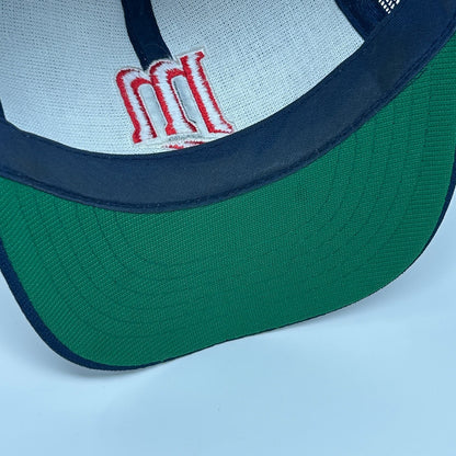Vintage 80s Minnesota Twins Trucker Hat Baseball Cap Blue Mesh Snapback MLB