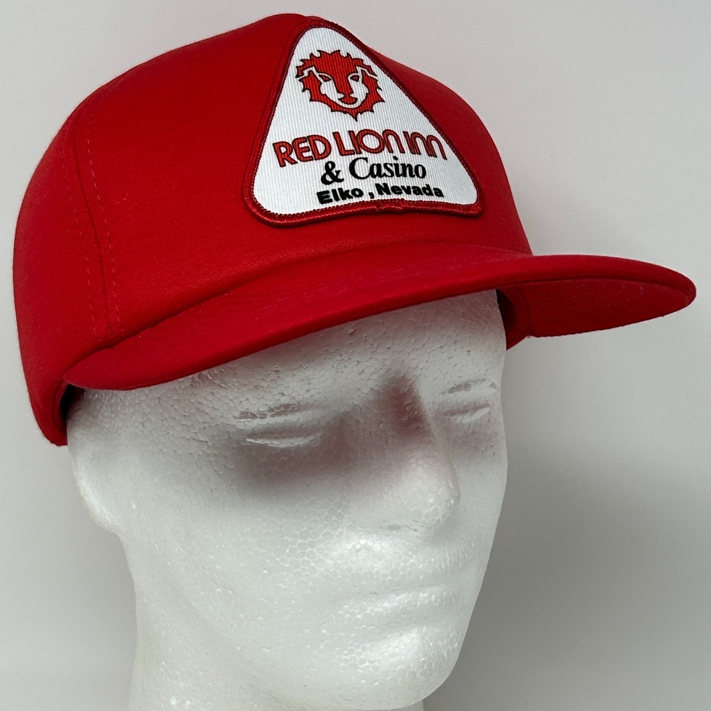 Vintage 80s Red Lion Inn Casino Elko Hat Baseball Cap Full Foam Snapback Red