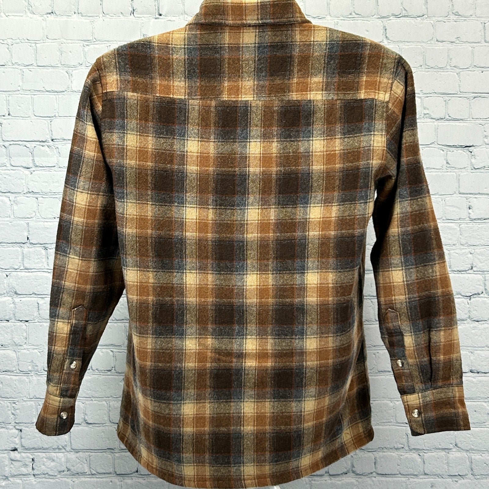 Vintage 90s High Sierra Flannel Button Front Shirt Lined Plaid Brown M Medium - Neon Vintage