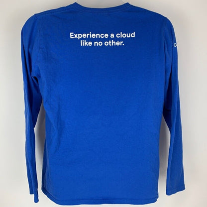 Camiseta para mujer Google Cloud azul Next Internet Tech Computer Employee Tee grande