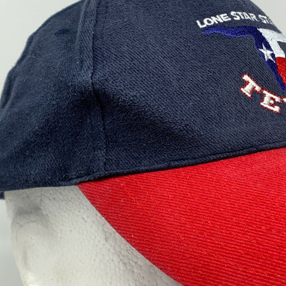 Gorra de béisbol con correa trasera de 6 paneles Texan Longhorn Blue de Lone Star State of Texas