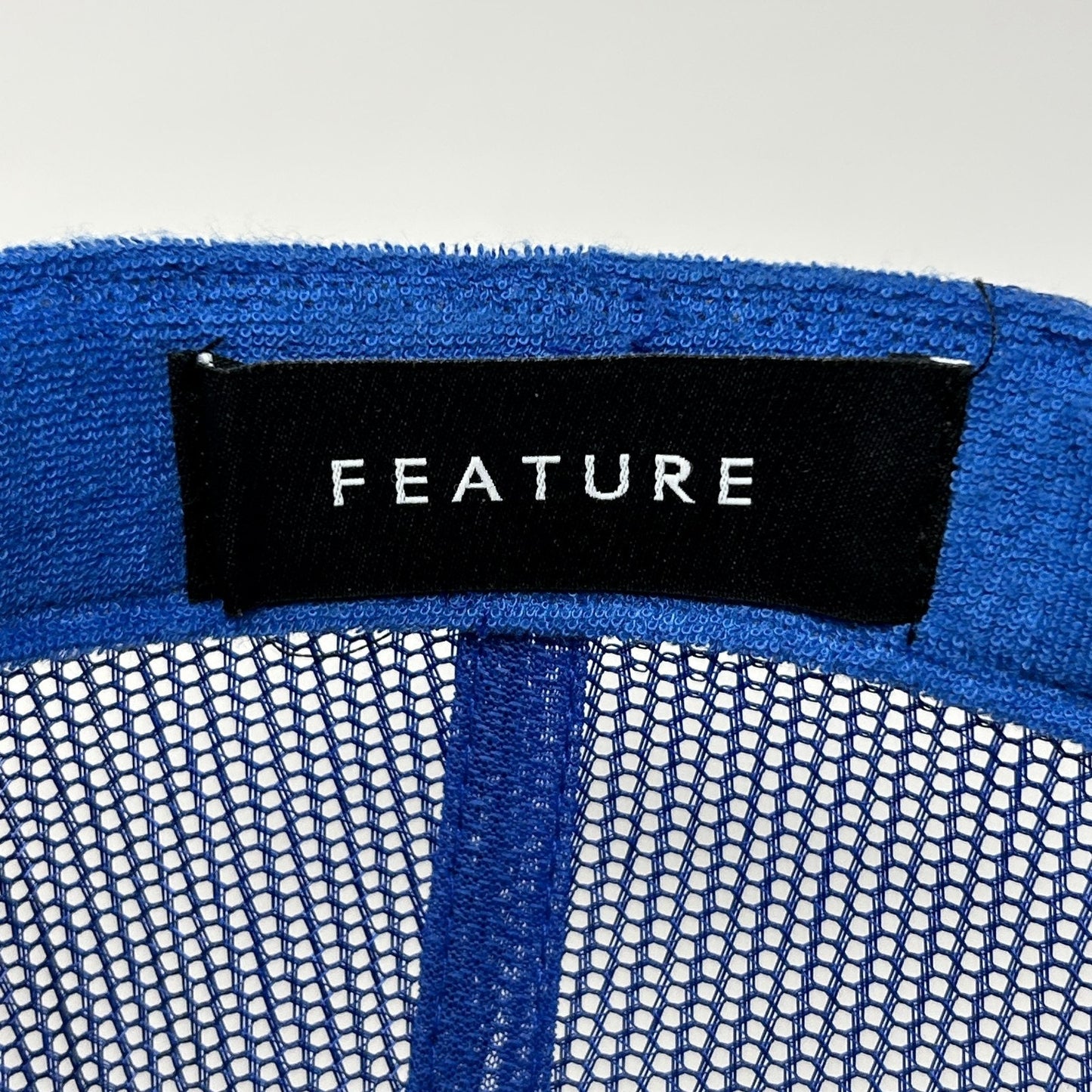 Feature Trucker Hat Baseball Cap Streetwear Sneaker Culture Mesh Snapback Blue - Neon Vintage