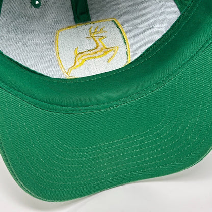 John Deere Hat Baseball Cap Green Farmer Farming Tractor Logo 6 Panel Snapback