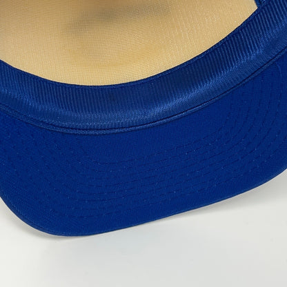 Vintage 80s Izorline Fishing Line Trucker Hat Baseball Cap Shark Snapback Blue
