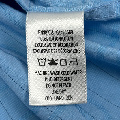 Robert Graham Paisley Button Front Shirt Short Sleeve Blue Mens L Large