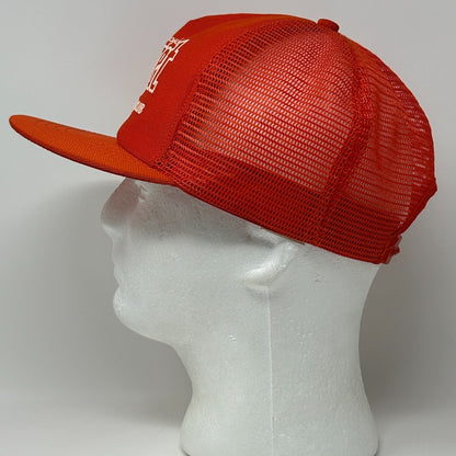 Vintage 80s Nugget Sportsmens Club Trucker Hat Baseball Cap Reno Snapback Orange