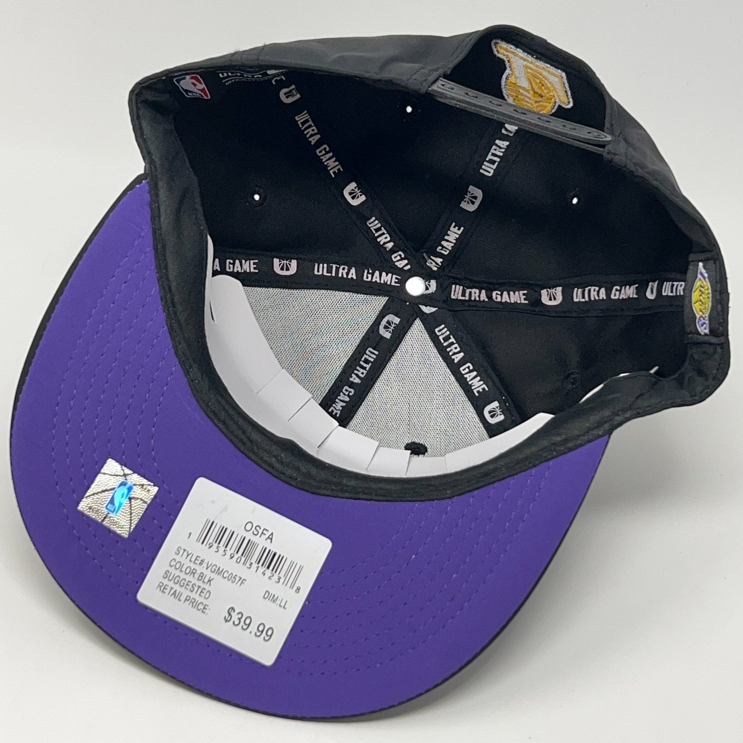 Los Angeles LA Lakers Hat Baseball Cap NBA Basketball Ultra Game Snapback Black
