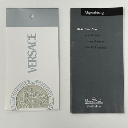 Versace x Rosenthal Blown Glass Paperweight Medusa Iridescent Opalescent White