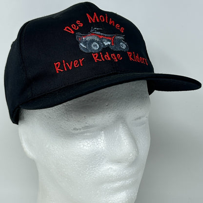 Vintage 90s Des Moines ATV Hat Baseball Cap Iowa Four Wheeler Snapback Black