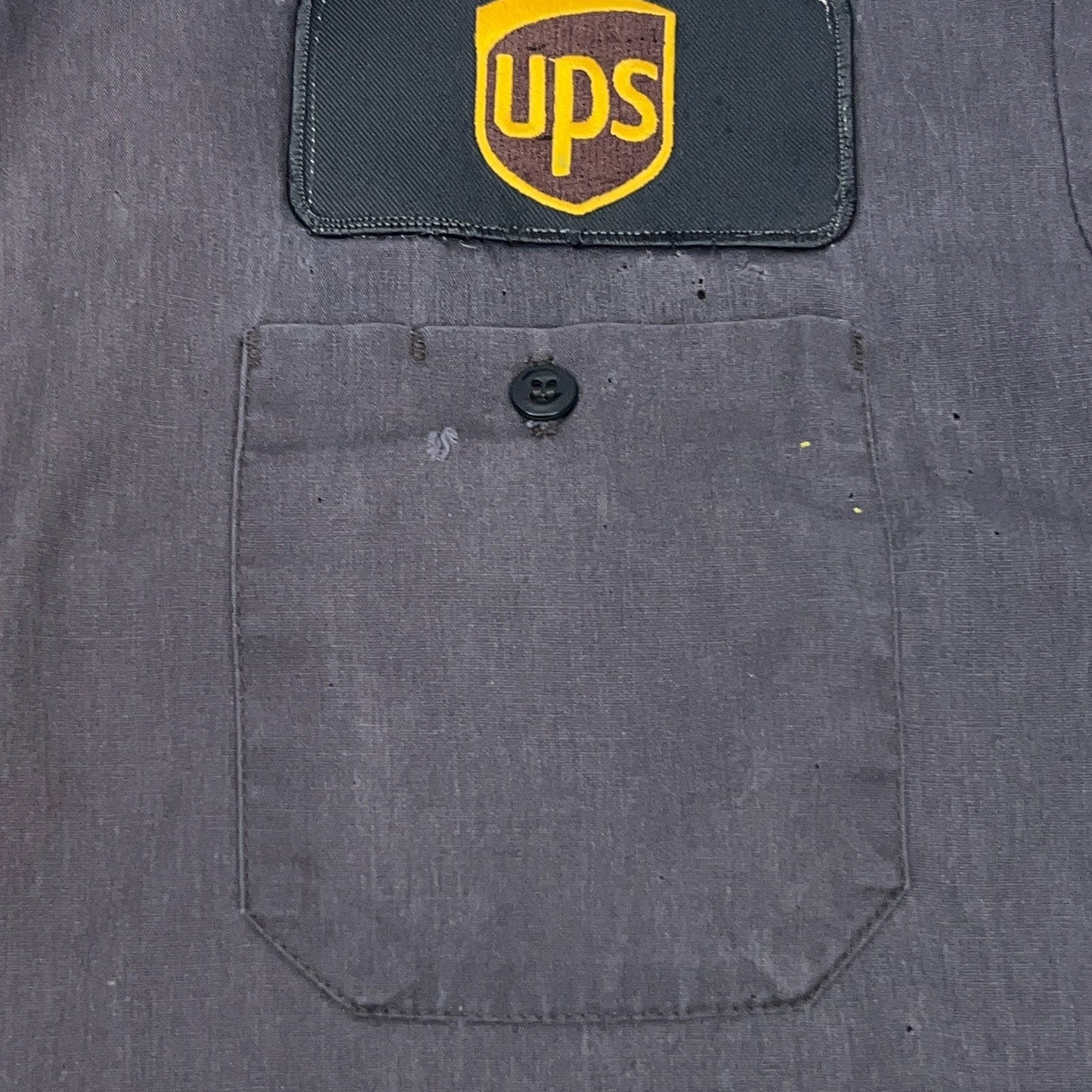 Vintage 90s Distressed UPS United Parcel Service Button Front Shirt Gray 2XL XXL