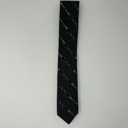 Robert Talbott Novelty Zipper Skinny Necktie Silk Black Charcoal Made in USA
