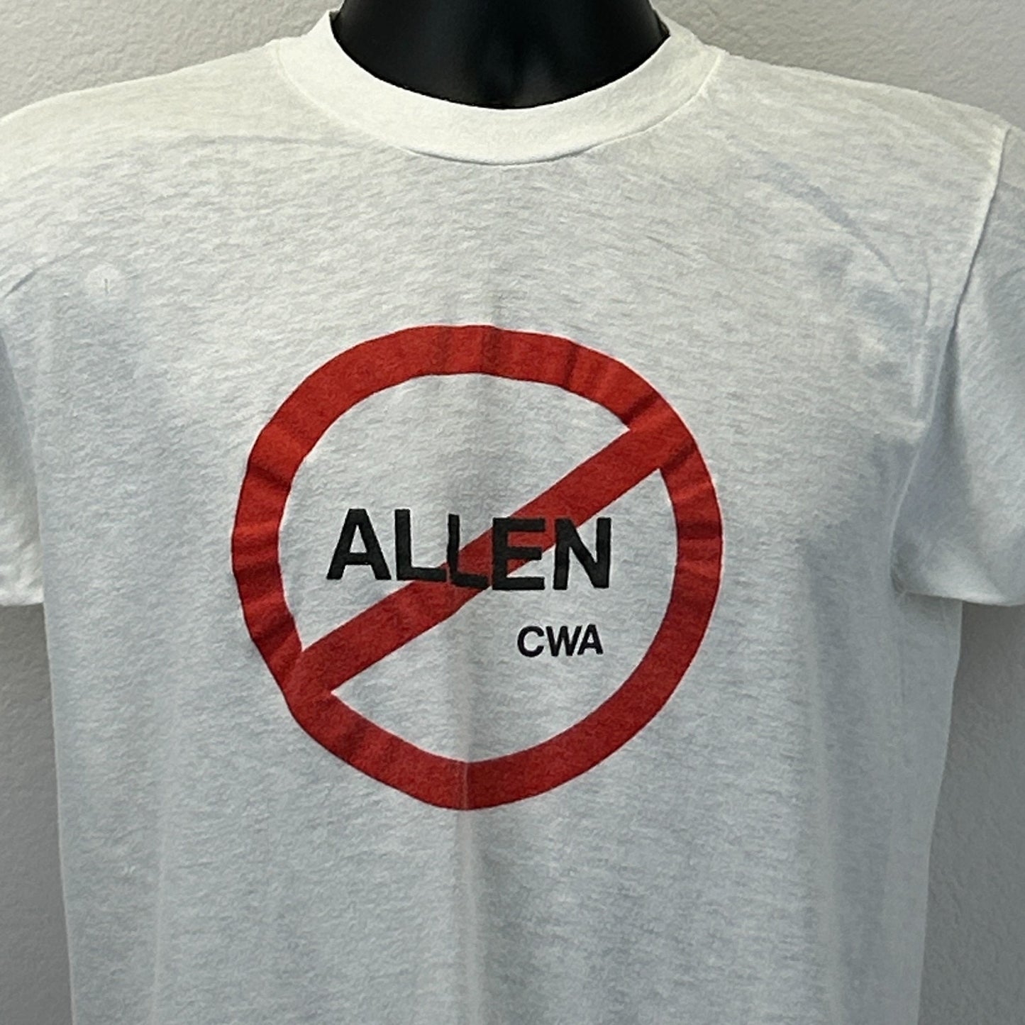 Vintage AT&T Layoffs T Shirt Mens S Small White 80s Ron Allen CWA ATT Telephone