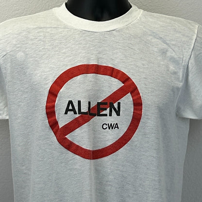 Vintage AT&T Layoffs T Shirt Mens S Small White 80s Ron Allen CWA ATT Telephone