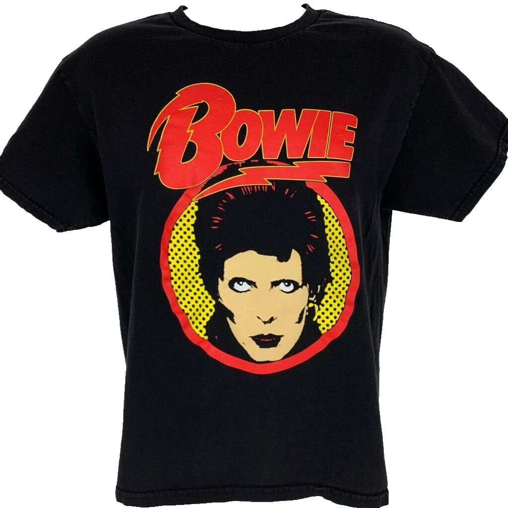 David Bowie Aladdin Sane T Shirt Large Pop Art Glam Rock Band Black Graphic Tee