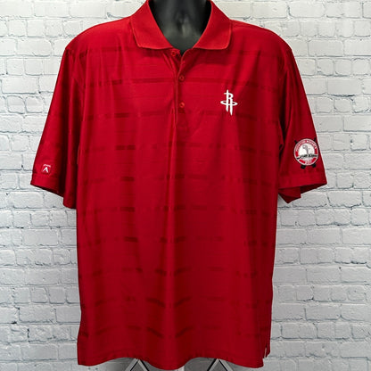 Houston Rockets Golf Polo Shirt Red Partner Classic 2011 Antigua Mens XL X-Large - Neon Vintage